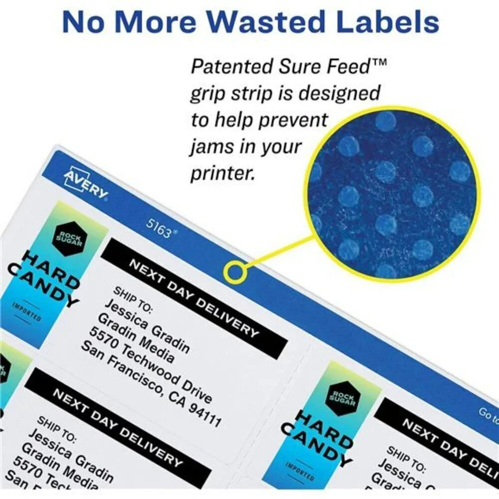 Avery Removable ID Labels Sure Feed Technology Removable Adhesive 1